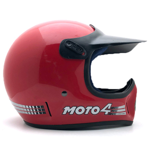 送料無料 純正バイザー付 BELL MOTO4 RED 60cm/ベルモト4赤レッドビンテージヘルメットvmxオフロードモトクロスmoto3starモトスター70s80s