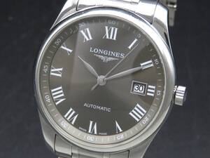 1円～! 稼動品★正規品 LONGINES ロンジン L2.793.4 マスターコレクション 裏スケ 自動巻き デイト 純正ブレス メンズ腕時計 SSCLG3334