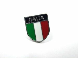 イタリア国旗 ピンバッジ 盾形 ITALIA トリコロール