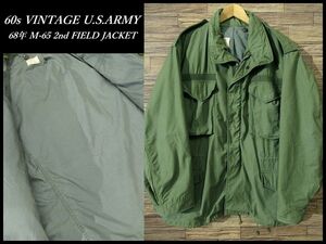 ◆ 名作 60s 68年 ビンテージ U.S.ARMY 米軍実物 APPLEMAN MFG.CO. M-65 2nd アルミジップ グレーライナー フィールド ジャケット カーキ L