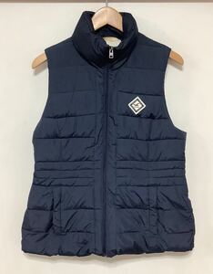 さ1501 HOLLISTER ホリスター 中綿ベスト M レディース ネイビー 裏ボアフリース 