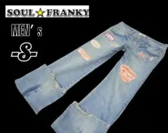 メンズS◇SOUL FLANKY◇ワッペン多数デニムパンツ