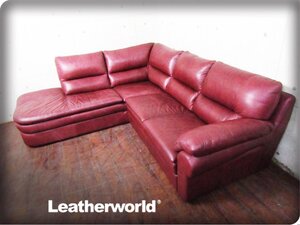 ■Leatherworld/レザーワールド■イタリア最高級■総本革張り■ラグジュアリーモダン■カウチソファセット■65万■smm9749k