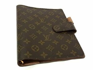 1円 LOUIS VUITTON ルイヴィトン R20106 モノグラム アジェンダGM 4穴式 手帳カバー システム手帳 スケジュール帳 ブラウン系 AX0176