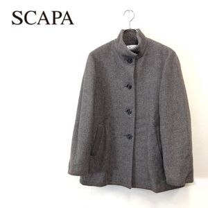 1O2743-F-N◆ SCAPA スキャパ ウールジャケット ブルゾン ◆ size38 ウール ナイロン ブラウン 古着 レディース 秋冬