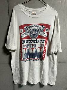 80s 90s ヴィンテージ Buttwiser Budweiser パロディ Tシャツ バドワイザー 企業物 Parody ビール ビキニ オリジナル XL