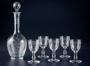 【Baccarat】『 オールドバカラ フジェール リキュールセット 6点 16825 』 フランス クリスタルブランド 洋食器 海外食器 テーブルウェア