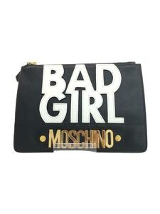 MOSCHINO◆ショルダーバッグ/PVC/BLK/無地