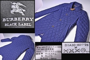 BURBERRY BLACKLABEL ★ バーバリー ブラックレーベル ★ キルティングコート ★ D1A30-601-26 ★ M ★ 右袖毛羽立ちあります ★ 中古品 ★