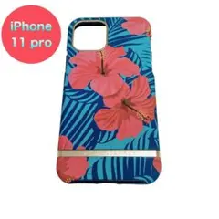 スマホケース iPhone 11 Pro かわいい レッドハイビスカス 花柄 夏
