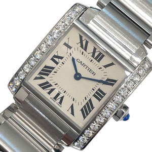 カルティエ Cartier タンク フランセーズ MM W4TA0009 シルバー ステンレススチール SS 腕時計 レディース 中古