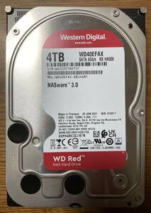 【状態◎】Western Digital ウェスタンデジタル WD Red シリーズ WD40EFAX 3.5インチ HDD 4TB（NAS向けHDD/使用時間：8700時間未満）