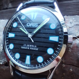 美品！●オリス■ORIS 手巻き機械式1980年代ヴィンテージメンズ腕時計アンティーク