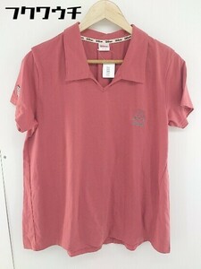 ◇ wilson ウィルソン 刺繍 ロゴ 半袖 ポロシャツ サイズXL ピンク系 レディース