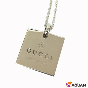 セール GUCCI グッチ ペンダント プレート ネックレス シルバー925 AG925 シルバー メンズ レディース アクセサリー 美品 aq3300