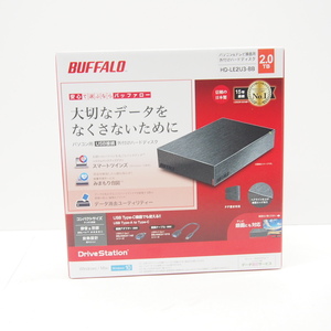 未開封 BUFFALO パソコン＆テレビ録画用 外付けハードディスク 2TB HD-LE2U3-BB 中古 ∴ WK1334