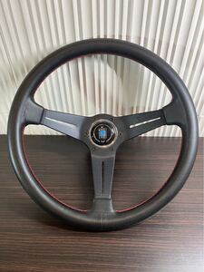 E/1411 美品 NARDI TORINO ブラックレザーステアリング 35cm イタリア製 ハンドル