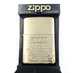 ZIPPO ジッポー　オイルライター　Natural Sound 2000年　ゴールド金具　USA製 箱付き　火花確認済み