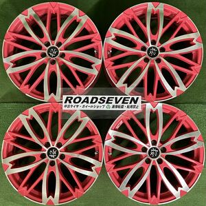 ★R-PRIDE 和道 桜 5分咲き サクラ 18インチ★18×7J +50 5H PCD100 ハブ径:約67mm 4本セット 中古アルミホイール ★送料無料