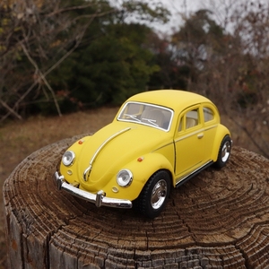 【送料350円】ワーゲン ミニカー ビートル １９６７年式 1/32 つや消しマット イエロー フォルクスワーゲン ＶＯＬＫＳＷＡＧＥＮ