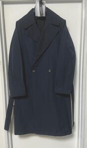 ◆【美品】hevo BRINDISI/ポリエステルコットン製 ベルテッドコート NAVY 48