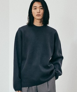 「WYM LIDNM」 長袖ニット L チャコールグレー メンズ