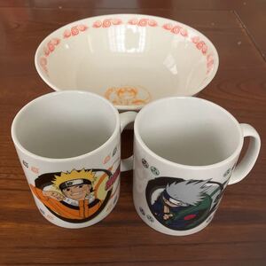 中古★NARUTO★ナルト★2006年★箱なし★うずまきナルト★ラーメンどんぶり★非売品★一番くじ★マグカップ★２種★はたけカカシ★陶器製