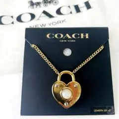 COACH ハートネックレス　ゴールド　レディース