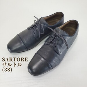 美品◆SARTORE サルトル ストレートチップ 本革レザー ドレスシューズ 革靴 イタリア製 レディース(38■24.0cm)黒/ブラック