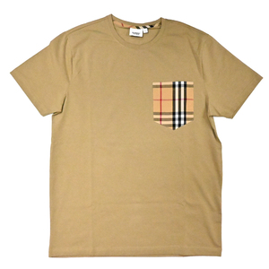 ［飯能本店］BURBERRY バーバリー チェックポケット Tシャツ #L 8010497 半袖Ｔシャツ コットン ベージュ メンズ DH84983