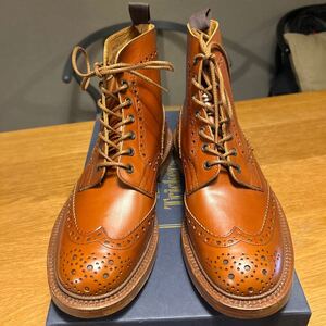 【未使用】トリッカーズ Tricker’s カントリーブーツ STOW 7ハーフ マロンアンティーク フルブローグ