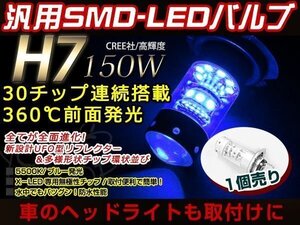 HONDA CBR1100XX JH2SC35 LED 150W H7 バルブ ヘッドライト 12V/24V ブルー ファンレス ライト 車検対応 全面発光 ロービーム