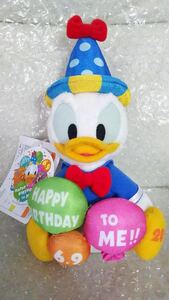 新品 未使用 タグ付き ディズニー TDL TDS 2019年 HAPPY BIRTHDAY TO ME!! 6.9 ハッピーバースデー ドナルド ぬいぐるみバッジ