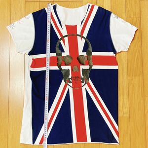 ルシアンペラフィネ 立体裁断 ユニオンジャック スカル Tシャツ S lucien pellat-finet 国旗 Union Jack SKULL 大麻 HEMP ドクロ ガイコツ