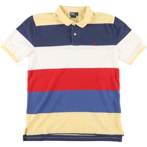 古着 90年代 ラルフローレン POLO by Ralph Lauren 半袖 ボーダー ポロシャツ レディースXL /eaa431505 ss2501_30