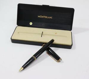 MONTBLANC/モンブラン 万年筆 No.121 750/刻印あり 筆記用具/文房具 ブラック×ゴールド K18 ペンケース付き インク切れ/現状品 ZJ1531