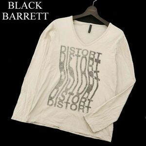 BLACK BARRETT ブラックバレット ニールバレット DISTORT 歪みプリント★ Ⅴネック カットソー ロンTシャツ Sz.2　メンズ　C3T00955_2#F