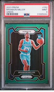 1円スタート！PSA 9 鑑定済　2023-24 Panini prizm brandon miller green RC パラレルルーキー　NBAカード　ミラー