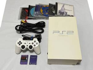 ★[中古] PS2 本体 SCPH-55000GT セラミックホワイト メモリーカード ソフト付き [動作確認済] プレイステーション2 厚型★