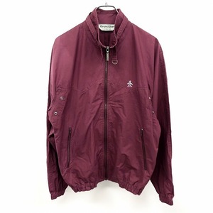 Munsingwear Grand Slam - 1 メンズ 薄手 シャツブルゾン ジップアップ ジャケット ウエスタン 裏地無し 長袖 綿100% ワインレッド 赤紫