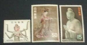 1968年・記念切手-第１次国宝シリーズ-第2集(3種完)