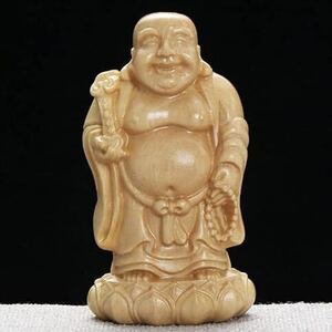 置物 布袋さん 木彫り 七福神 開運 金運 ミニチュア仏像 小さい 縁起物 風水 置き物 可愛い かわいい 布袋 かっこいい プレゼント 人気