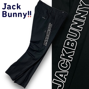 新品 Jack Bunny!! ジャックバニー パーリーゲイツ コットンツイル ハイストレッチ サイドロゴパンツ ゴルフウェア 6 XL LL GOLF ◆B5738