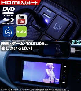 80 ノア トヨタA HDMI入力＆USBポート搭載 スイッチホールパネル youtube動画 充電可能 映画鑑賞 出力容量：2.1A