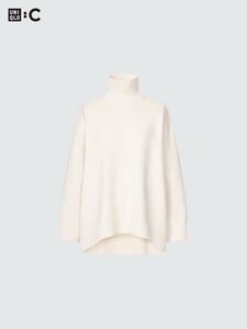 UNIQLO：C ユニクロシー ソフトニットハイネックセーター（長袖） 01 OFF WHITE オフホワイト Mサイズ 461094