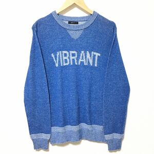 【COMME CA ISM】コムサイズム ニットセーター VIBRANT クルーネック ブルー カジュアル おしゃれ プルオーバー メンズ サイズM/Y23649fF