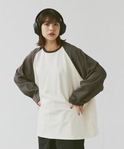 「flaner」 スウェットカットソー LARGE チャコールグレー レディース