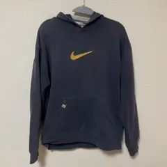 90‘s Nike パーカー プルオーバー 金スウッシュ サンフェード ナス紺