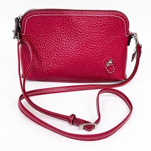 PELLE BORSA ペレボルサ ショルダーバッグ 本革 レザー 赤 レッド ポシェット 肩掛けバッグ [F7384]