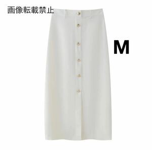 vintage ヴィンテージ レトロ ゴールドボタン タイトスカート ボトムス Mサイズ レディース★ZARA 好きな方に★2024 春新作 新品未使用★